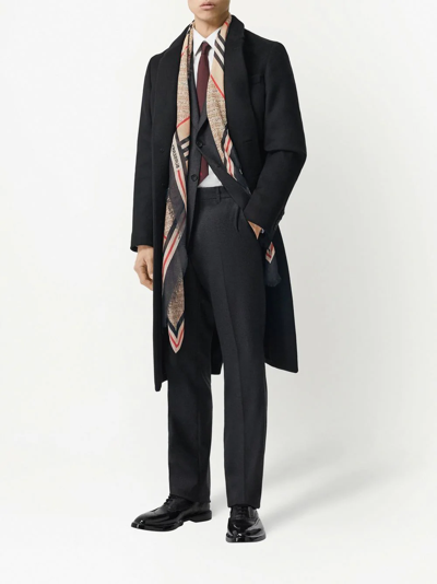 Shop Burberry Montage-print Fine-knit Scarf In Nude