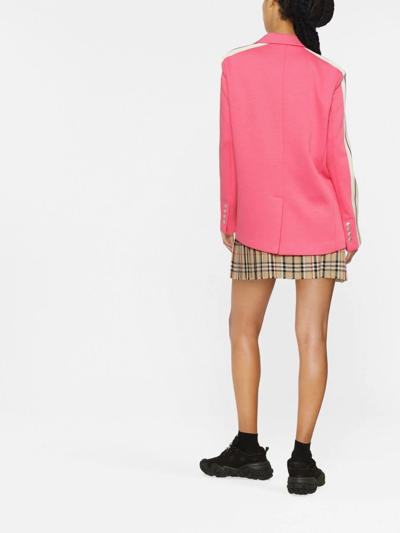 Palm Angels Track Side-stripe Cotton-blend Blazer In Rosa