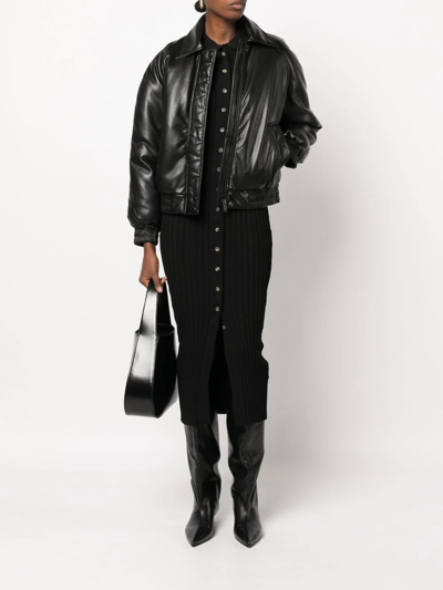 ANINE BING POLISHED-FINISH ZIP-FASTENING JACKET 