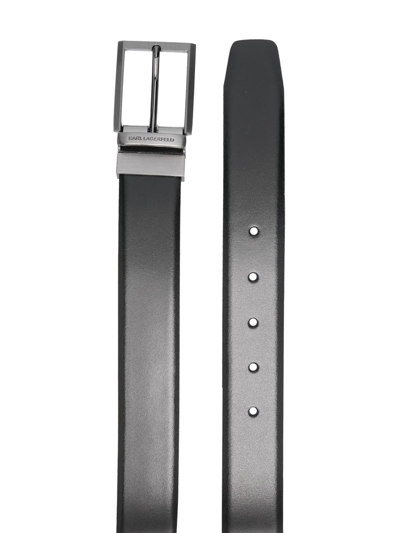 Shop Karl Lagerfeld Reversible Square-buckle Belt In Schwarz