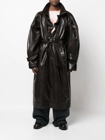 Shop Y/project Drop Shoulder Oversized Trench Coat In Brown