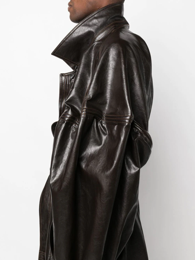 Shop Y/project Drop Shoulder Oversized Trench Coat In Brown