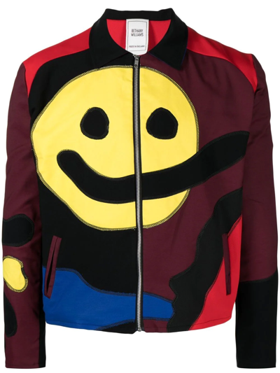 Shop Bethany Williams Jersey Patchwork Smiley Jacket In Mehrfarbig