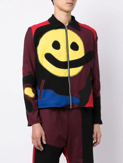 Shop Bethany Williams Jersey Patchwork Smiley Jacket In Mehrfarbig