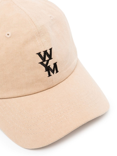Shop Wooyoungmi Logo-embroidered Cotton Cap In Nude