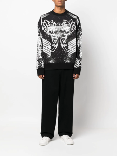 Versace Jeans Couture Space Couture Long-sleeve Sweatshirt In Schwarz
