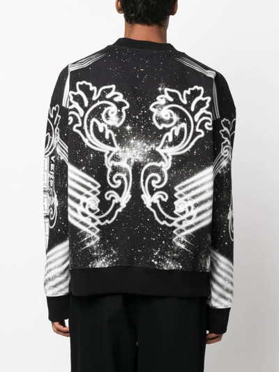 Shop Versace Jeans Couture Space Couture Long-sleeve Sweatshirt In Schwarz