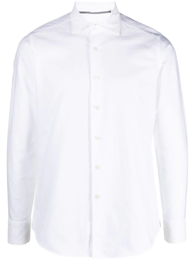 Shop Tintoria Mattei Long-sleeve Classic Shirt In Weiss