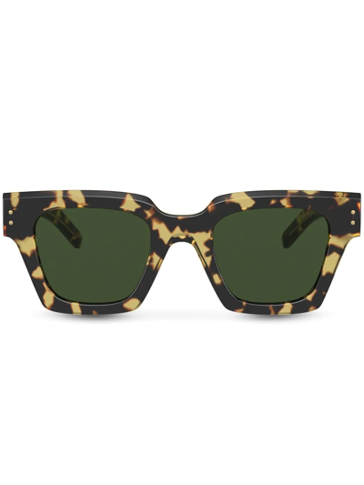 Shop Dolce & Gabbana Corallo Square-frame Sunglasses In Schwarz