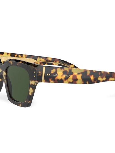 Shop Dolce & Gabbana Corallo Square-frame Sunglasses In Schwarz