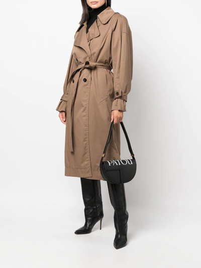 Patou Logo-print Leather Bag In Schwarz