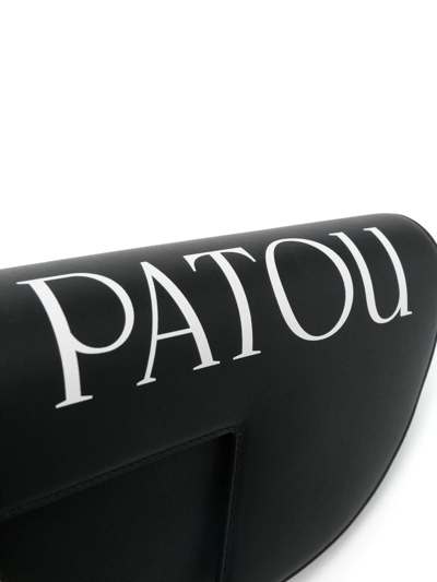 Shop Patou Logo-print Leather Bag In Schwarz