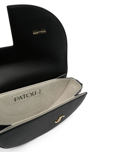 Shop Patou Logo-print Leather Bag In Schwarz