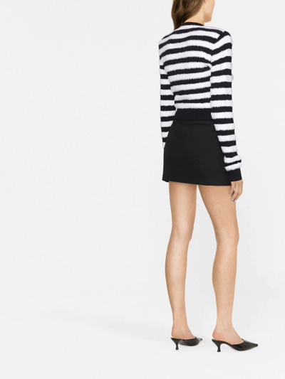 Shop Balmain Horizontal-stripe Long-sleeve Cardigan In Weiss