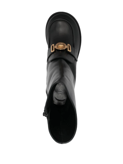 Shop Versace Medusa Biggie 110mm Platform Boots In Schwarz