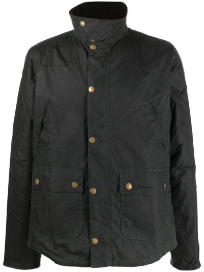 Shop Barbour Reelin Wax-coated Jacket In Blau