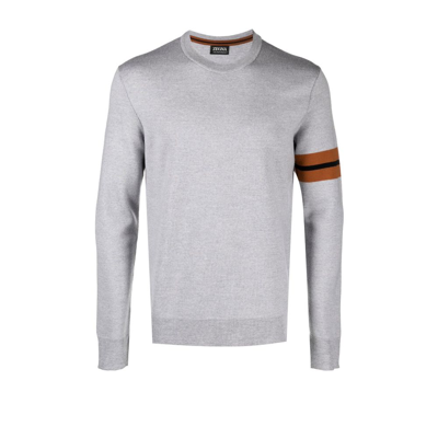 Shop Zegna Arm Band Wool Sweater - Men's - Wool In Grey