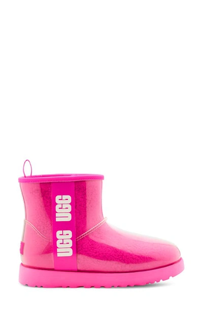 Shop Ugg Classic Mini Waterproof Clear Boot In Taffy Pink