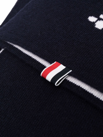 Thom Browne Lobster Intarsia-knit Wool Scarf In Blue