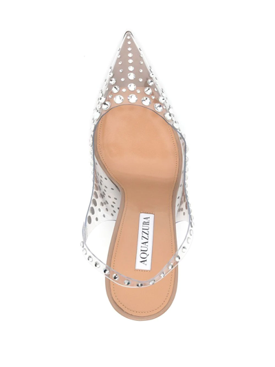 Aquazzura Starburst 75 Crystal-embellished Pvc Slingback Pumps In Neutrals