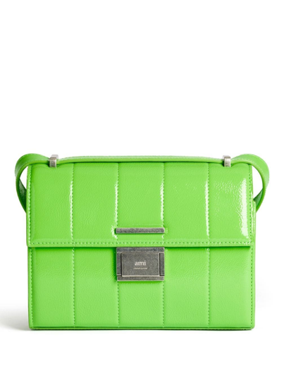 Shop Ami Alexandre Mattiussi Small Déjà-vu Crossbody Bag In Green