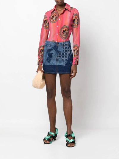 Shop Ahluwalia Lily Graphic-print Shirt In Rosa