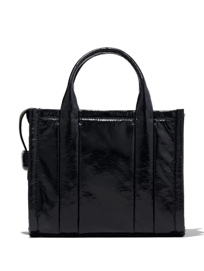 Shop Marc Jacobs The Shiny Crinkle Small Tote Bag In Black