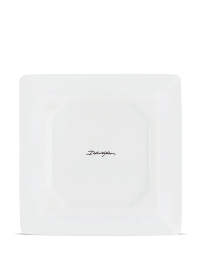 Dolce & Gabbana Zebra-print Porcelain Ash-tray In Black