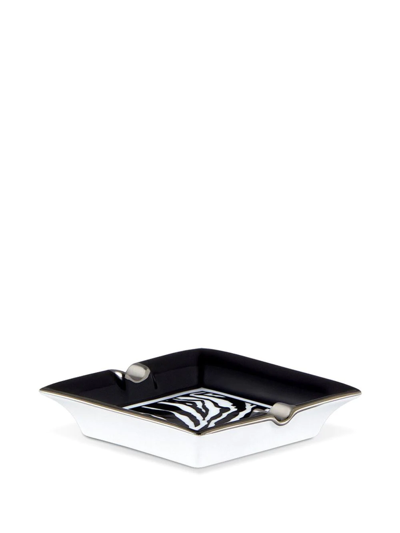 Dolce & Gabbana Zebra-print Porcelain Ash-tray In Black