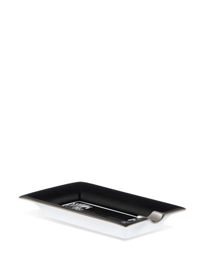 Dolce & Gabbana Zebra-print Porcelain Ash-tray In Black