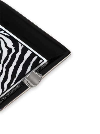 Dolce & Gabbana Zebra-print Porcelain Ash-tray In Black