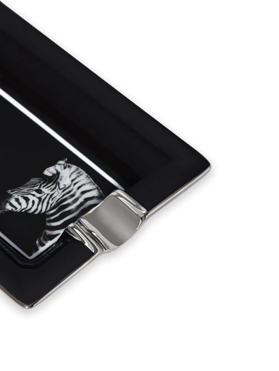 Dolce & Gabbana Zebra-print Porcelain Ash-tray In Black