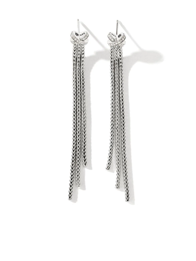 Shop John Hardy Classic Chain Diamond Pavé Tassel Earrings In Silver
