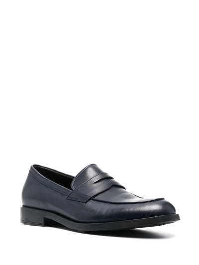 Shop Fratelli Rossetti Leather Penny Loafers In Blau