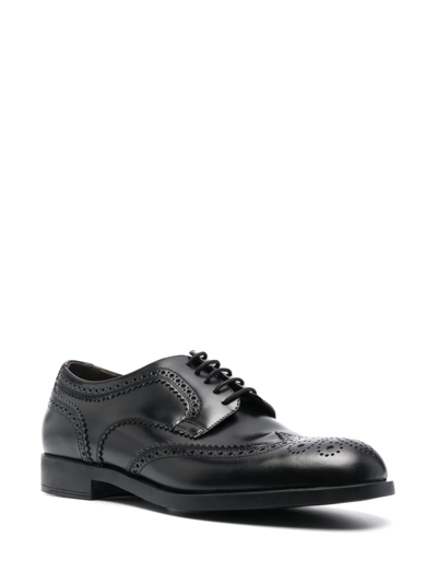 Shop Fratelli Rossetti Polished Leather Brogues In Schwarz