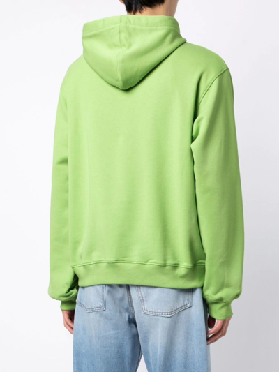 Moschino Logo-print Drawstring Hoodie In Grün