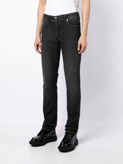 Shop Sartoria Tramarossa Leonardo Slim-cut Mid-rise Jeans In Schwarz