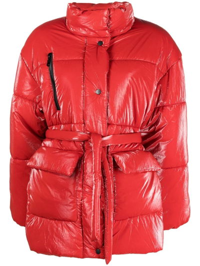 Shop Baum Und Pferdgarten Padded Funnel Neck Jacket In Rot