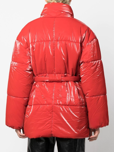 Shop Baum Und Pferdgarten Padded Funnel Neck Jacket In Rot