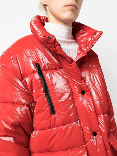 Shop Baum Und Pferdgarten Padded Funnel Neck Jacket In Rot