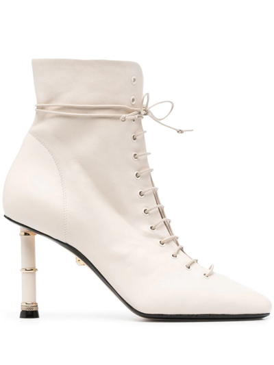 Shop Alevì Love Lace-up Boots In Neutrals