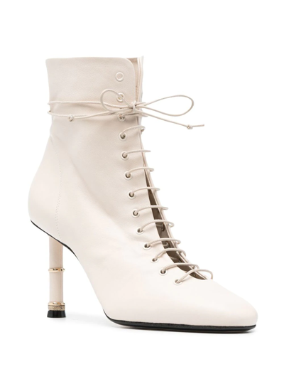 Shop Alevì Love Lace-up Boots In Neutrals