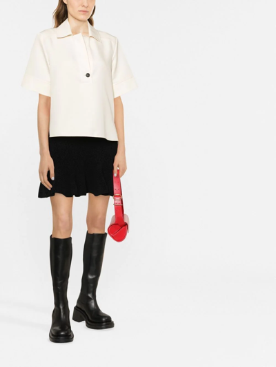 Shop Jil Sander High-waisted Flared Midi Skirt In Schwarz