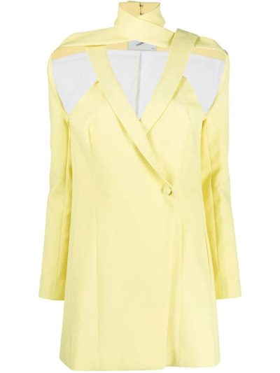 Shop Coperni Cut-out Blazer Dress In Gelb