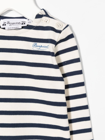 Bonpoint Embroidered-logo Detail Knit Jumper In Nude