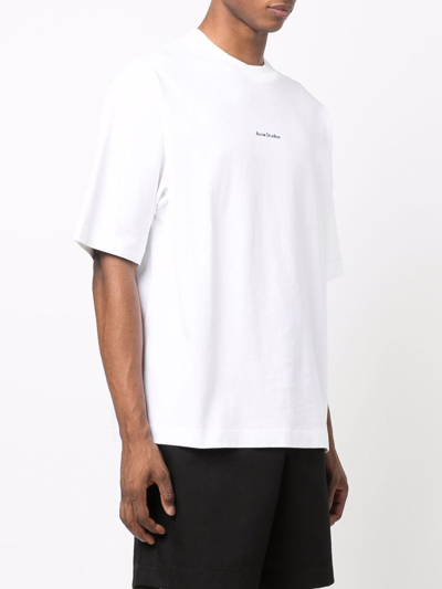 Shop Acne Studios Logo Cotton T-shirt In White