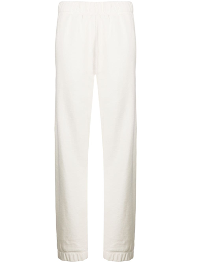 Shop Ganni Logo Organic Cotton Sweatpants In White