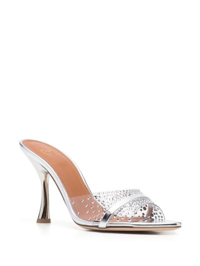 Shop Malone Souliers Julia Heel Sandals In Silver