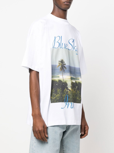 Shop Blue Sky Inn Cotton Printed T-shirt In White