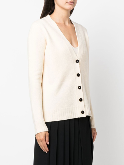 Jil Sander Button-up Knitted Cardigan In Beige